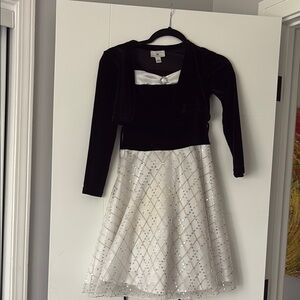 Byer California Black and White Fit and Flare Dress